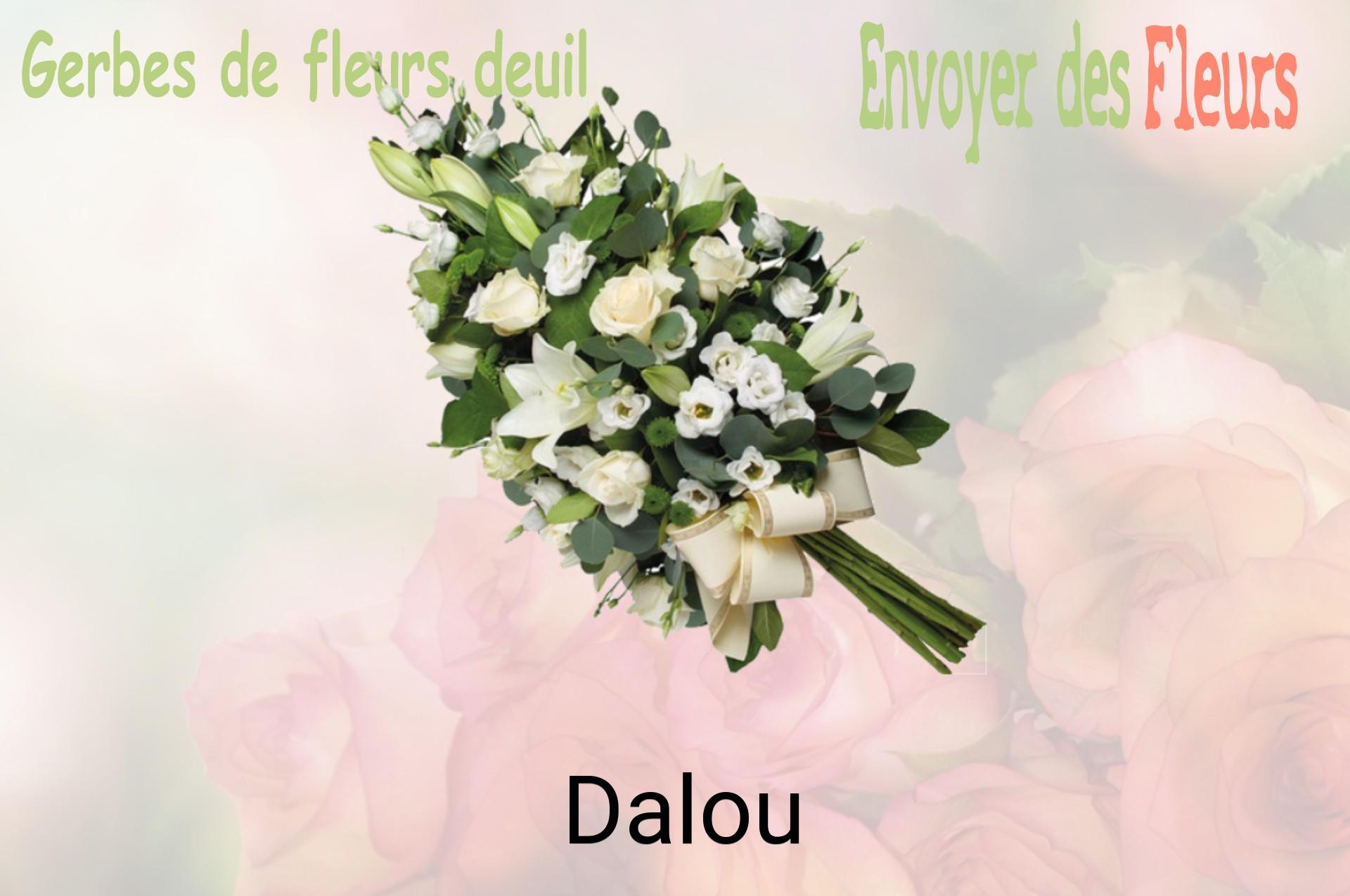 Gerbe de fleurs de deuil livrée à Dalou